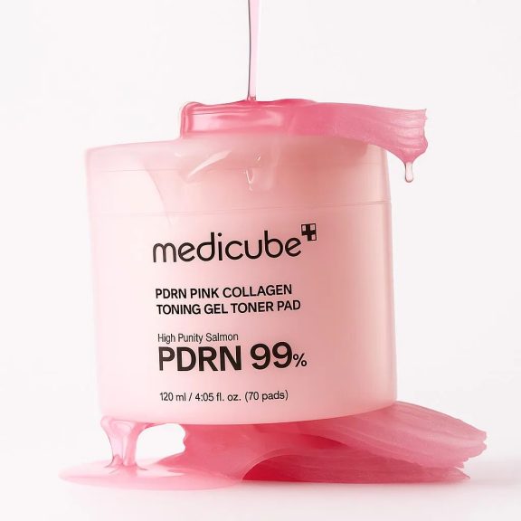 Medicube PDRN Pink Collagen Toning Gel Toner Pad 70db - Tonizáló Zselés Arckorongok