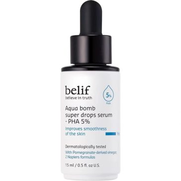   Belif Aqua Bomb Super Drops Serum PHA 5% 15 ml - Hámlasztó és hidratáló arcszérum