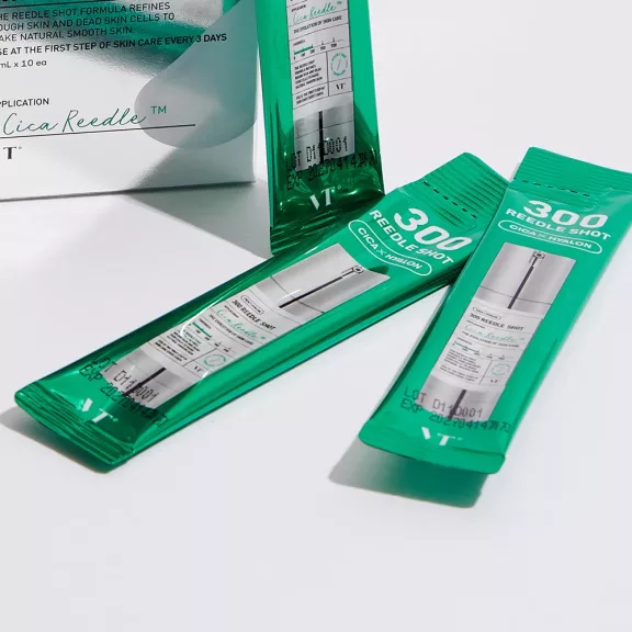 VT Cosmetics Reedle Shot 300 Stick Pouch - rejuvenating microneedle treatment, 10-piece travel pack