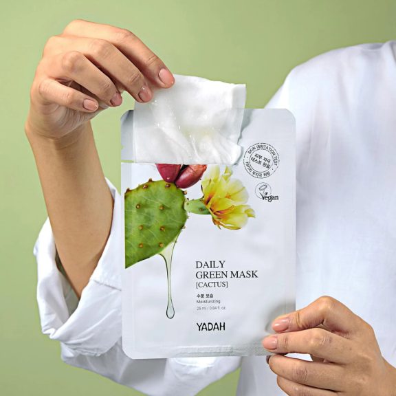 Yadah Daily Green Cactus Mask - bőrnyugtató fátyolmaszk