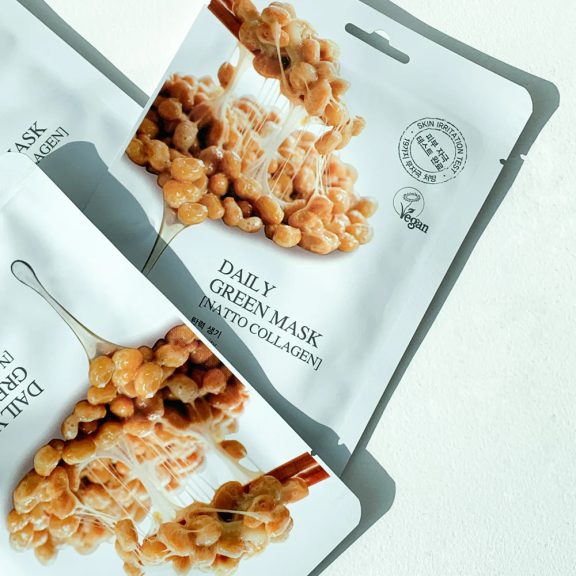 Yadah Daily Green Mask Natto Collagen - rugalmasságfokozó fátyolmaszk