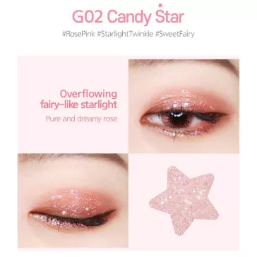   Black Rouge Pearlvely I Glitter G02 Candy Star 2g - folyékony szemhéj-glitter