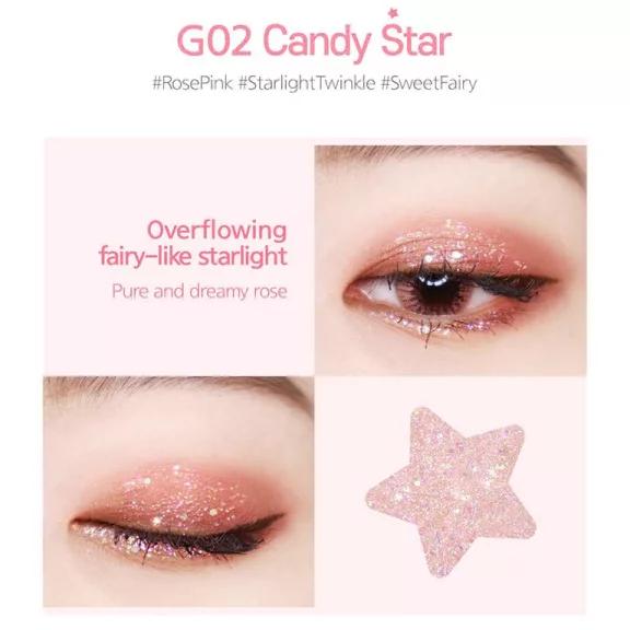Black Rouge Pearlvely I Glitter G02 Candy Star 2g - folyékony szemhéj-glitter