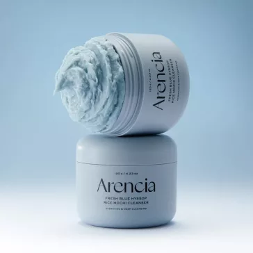   Arencia Fresh Blue Hyssop Rice Mochi Cleanser, 120g - Gentle facial cleanser