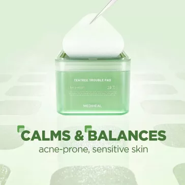   Mediheal Teatree Trouble Pad - Bőrnyugtató és tónusjavító toner pad