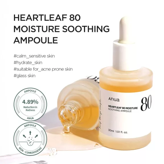 Anua Heartleaf 80% Moisture Soothing Ampoule 30ml - Soothing Facial Ampoule