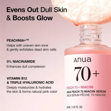 Anua Peach 70% Niacin Serum 30ml - Brightening Serum