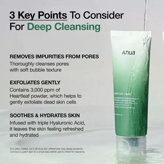 Anua Heartleaf Quercetinol Pore Deep Cleansing Foam 150ml 