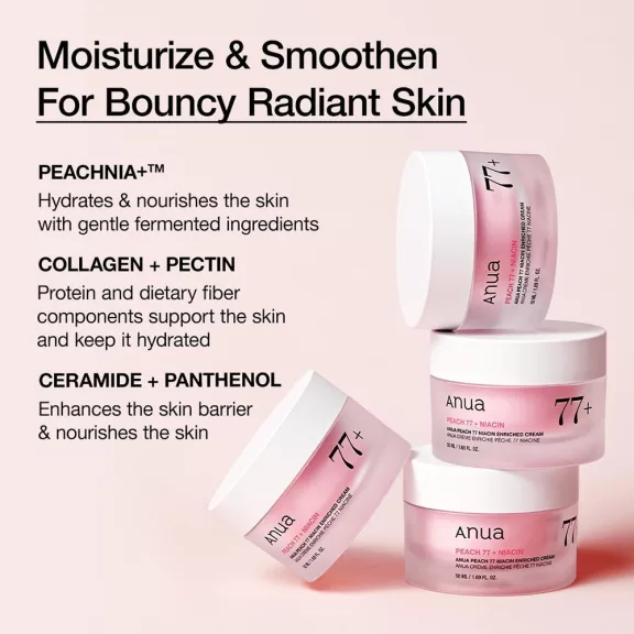 Anua Peach 77% Niacin Cream – Moisturizing Face Cream