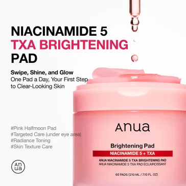   ANUA Brightening Niacinamide 5 + TXA Radiance-Boosting Pads, 60 Count