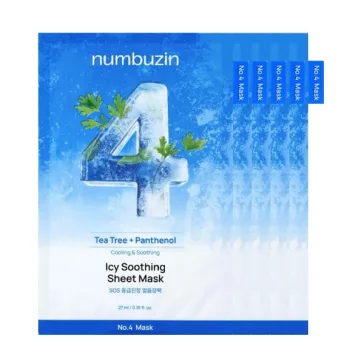 Numbuzin – No.4 Icy Soothing Sheet Mask - 5 Pcs