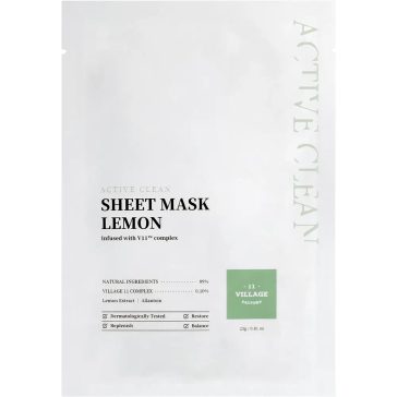   VILLAGE 11 FACTORY Active Clean Sheet Mask Lemon - revitalizáló fátyolmaszk