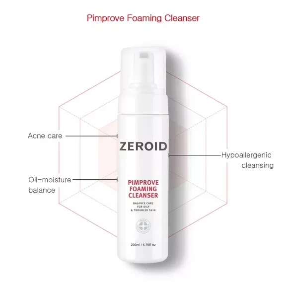 Zeroid Pimprove Foaming Cleanser 200 ml - Facial Cleansing Foam
