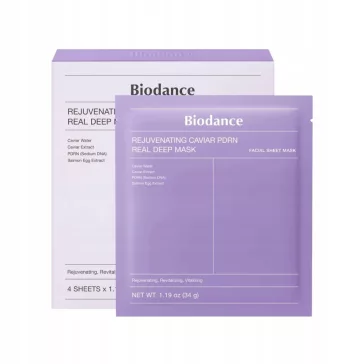   Biodance Rejuvenating Caviar PDRN Real Deep Mask, 34g x 4pcs - Collagenes Arcmaszk PDRN-nel 4 db