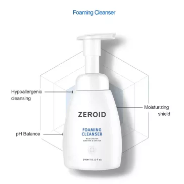   Zeroid Foaming Cleanser 240ml - Universal Face and Body Cleansing Foam