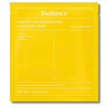   Biodance Radiant Vita Niacinamide Real Deep Mask 34g - Világosító maszk